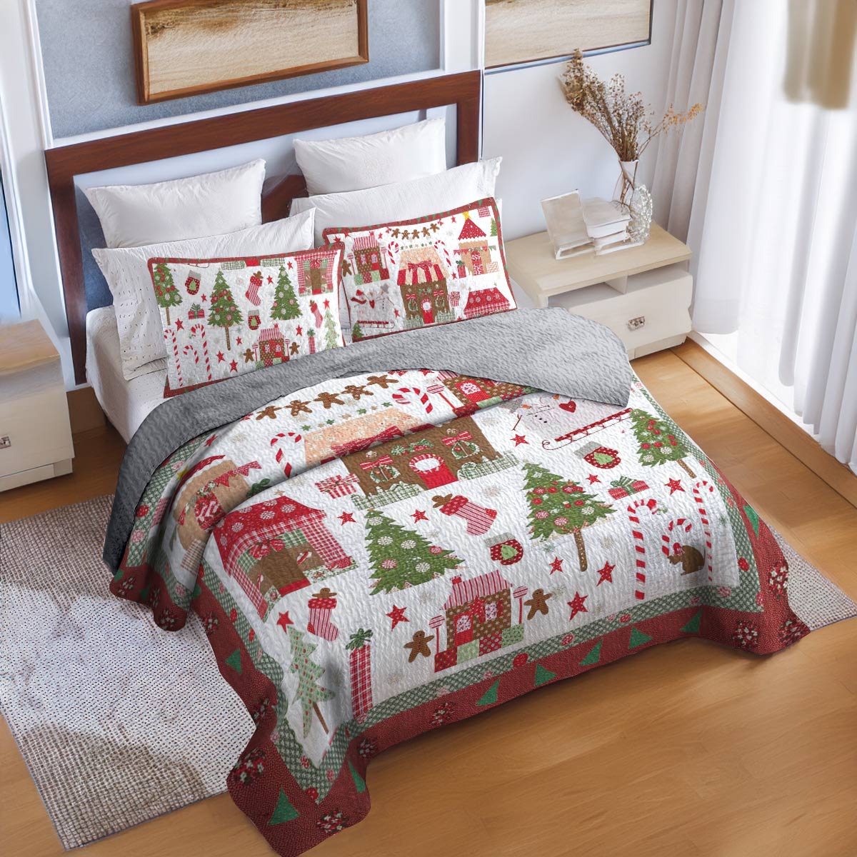 Shineful All Season Quilt 3-Piece Set Noel Wonderland