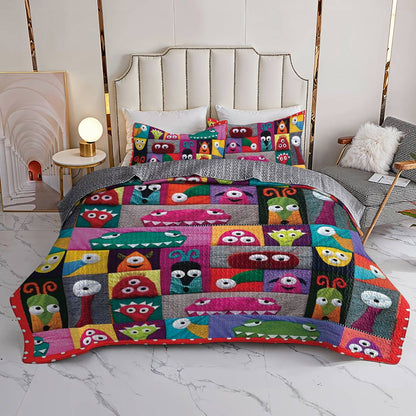 Shineful All Season Quilt 3-teiliges Set Monster Fun