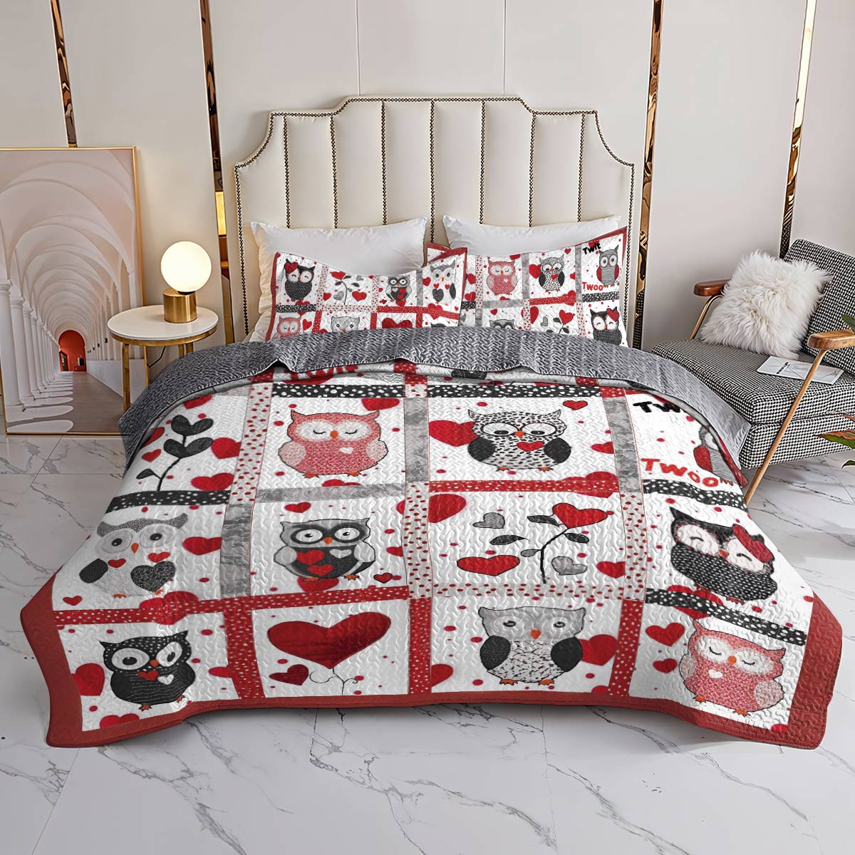 Shineful All Season Quilt 3-Piece Set Lovely Owls