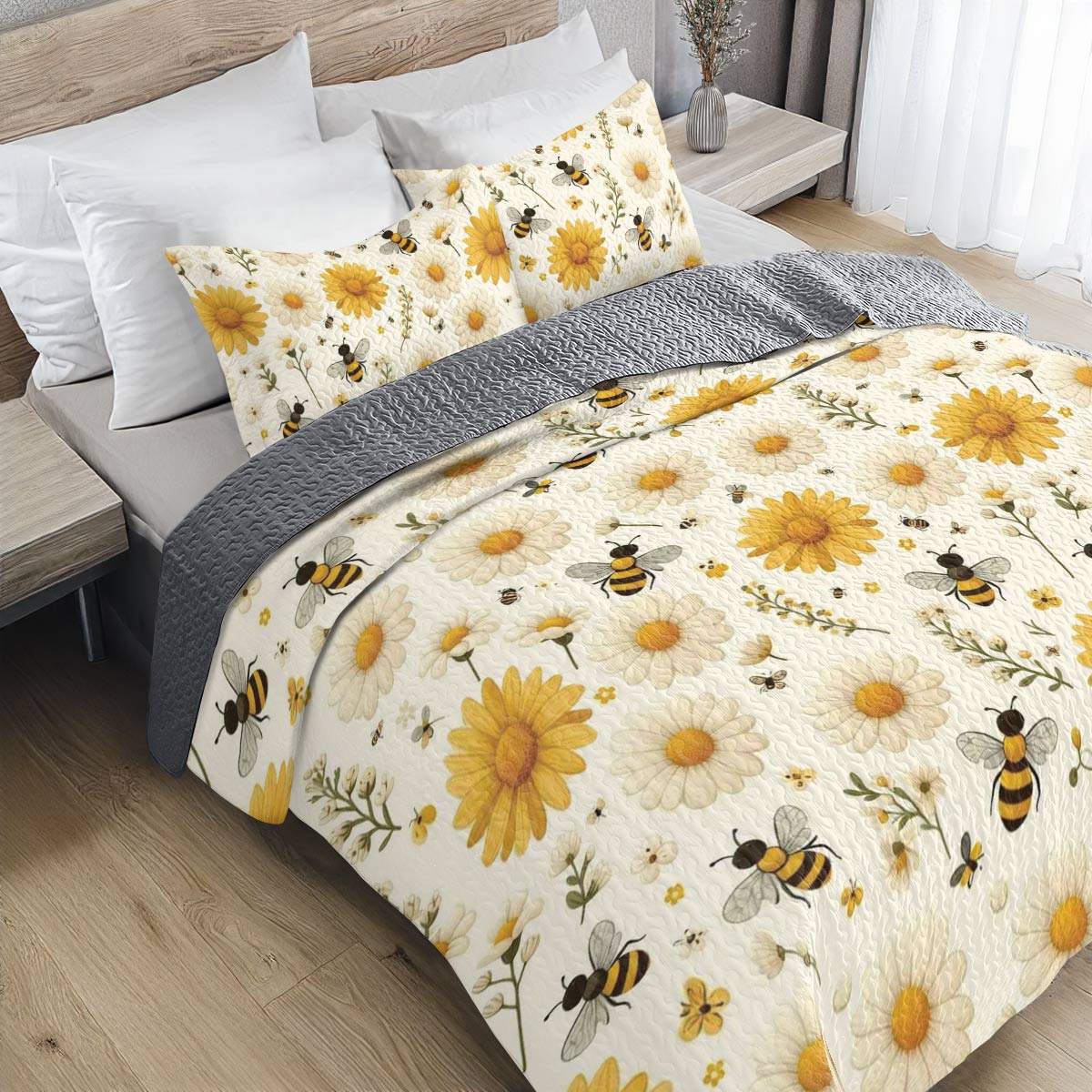 Shineful All Season Quilt 3-Piece Set Daisy Bee