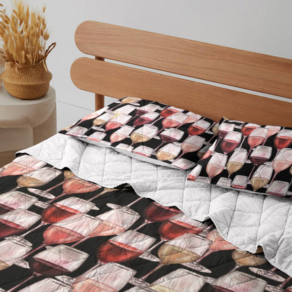 Shineful Quilt 3-Piece Set Wine Pattern