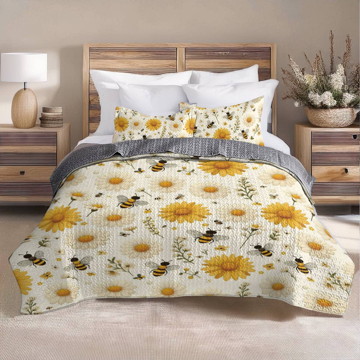 Shineful All Season Quilt 3-Piece Set Daisy Bee