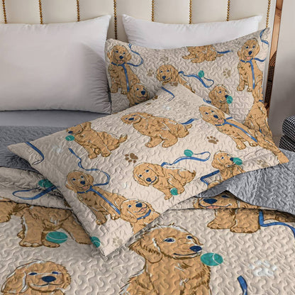 Shineful All Season Quilt 3-Piece Set Naughty Golden