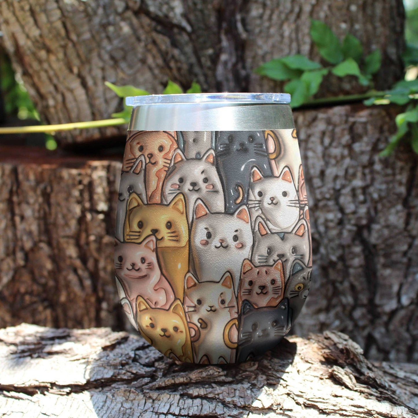 Shineful Wine Tumbler Cat Adorable Cats