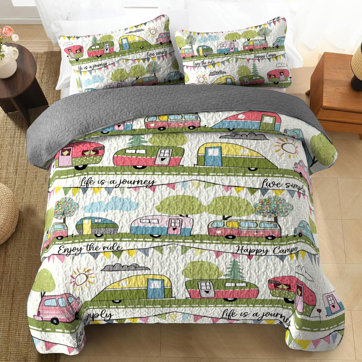 Shineful All Season Quilt 3-Piece Set Enjoy the Ride