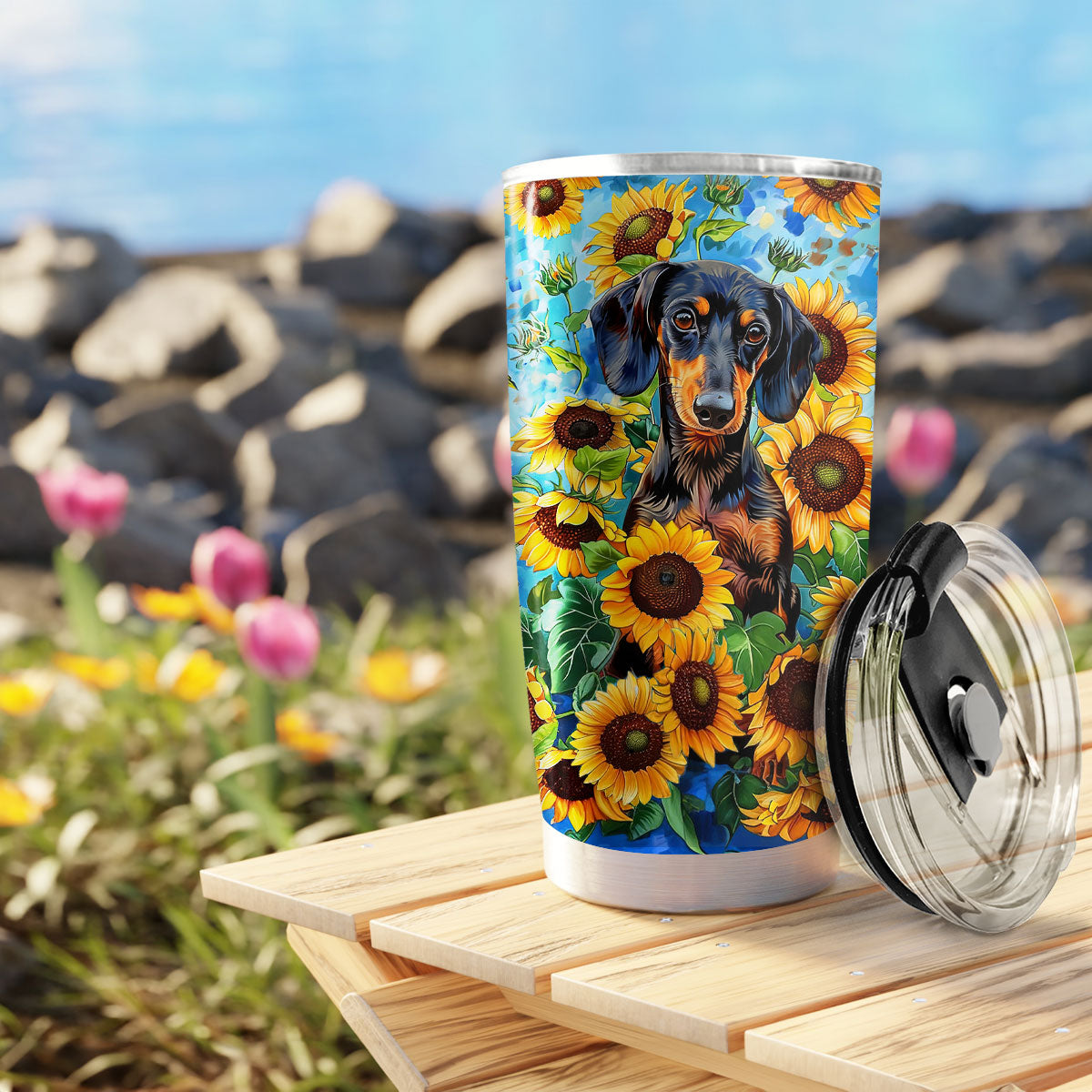 Shineful 20oz Tumbler Sunflower Dachshunds