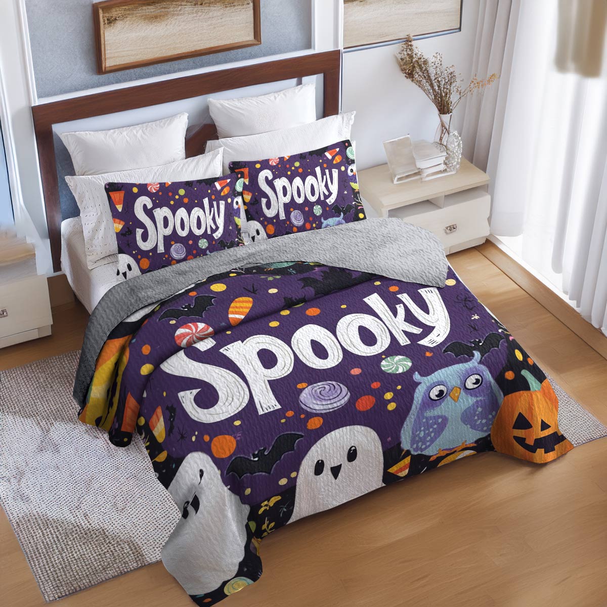 Shineful All Season Quilt 3-Piece Set Spooky Nights