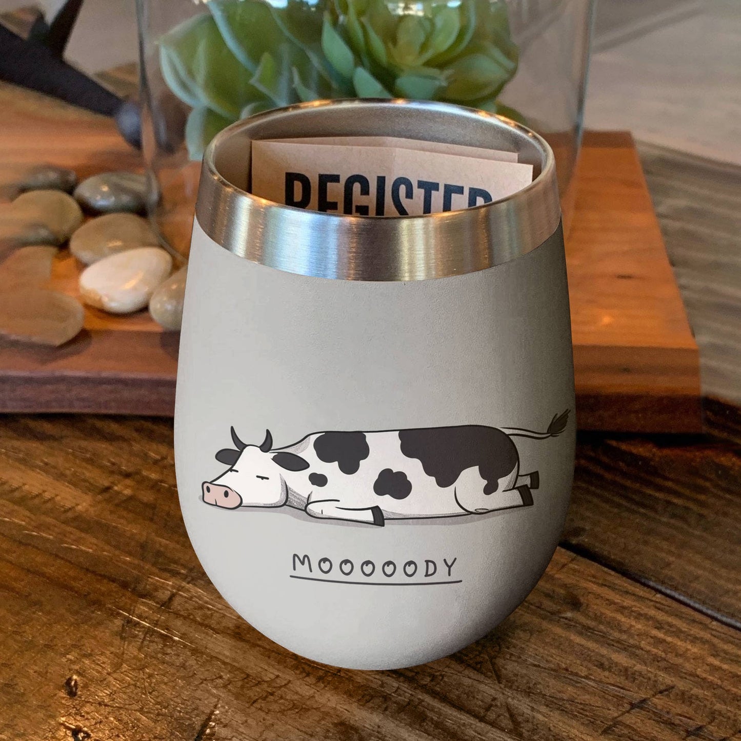 Cow 12 Oz Shineful™ Wine Tumbler Mooody Lk8 12Oz