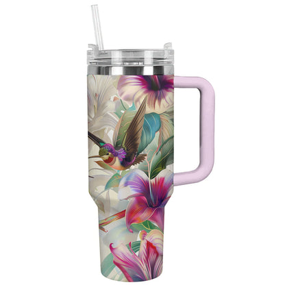 Shineful Tumbler Floral Hummingbirds Ver2