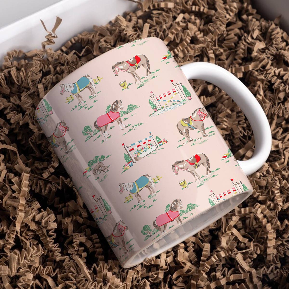 Shineful Ceramic Mug Horse Racing