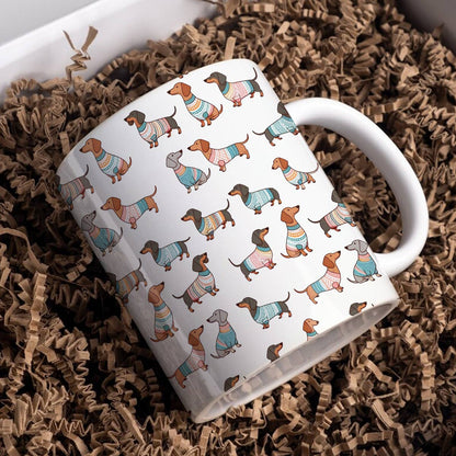 Shineful Ceramic Mug Playful Dachshunds