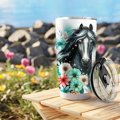 Shineful 20oz Tumbler Floral Dark Horse