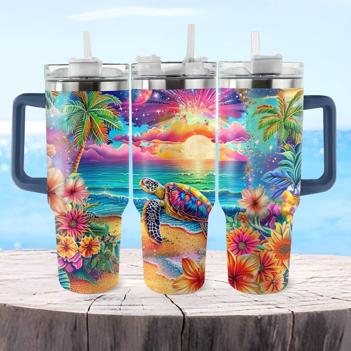 Shineful Tumbler Sea Turtle in Sunset