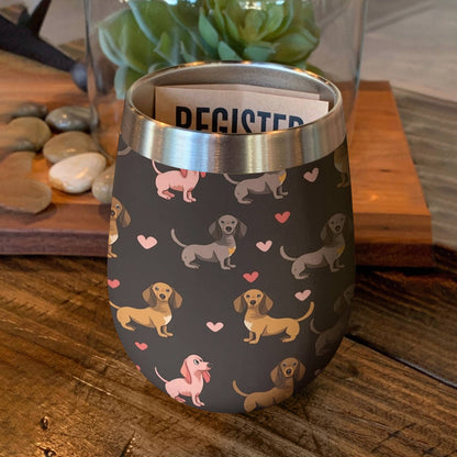 Shineful Wine Tumbler Lovely Dachshunds