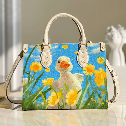 Glänzende Ledertasche Playful Duck