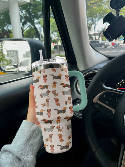 Dog 40 Oz Shineful™ Tumbler Cute Dachshunds Lk8 Mint 40Oz