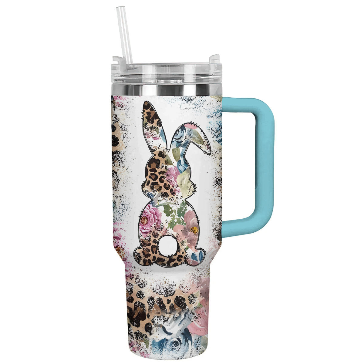 Rabbit 40 Oz Shineful™ Tumbler Boho Bunny Lk8 Sky Blue 40Oz