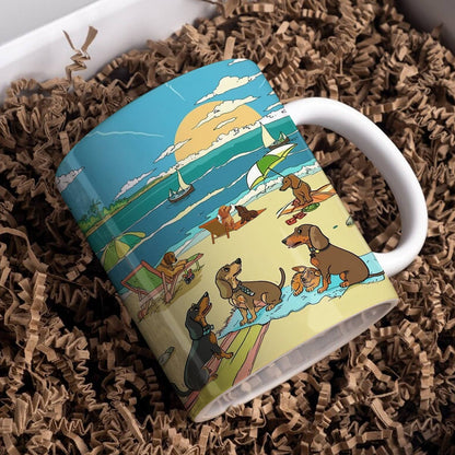 Shineful Ceramic Mug Dachshund Vacation