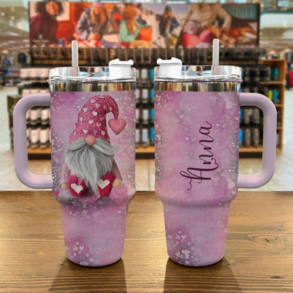 Valentine 40 Oz Shineful™ Tumbler Gnome Lk8 Light Pink 40Oz