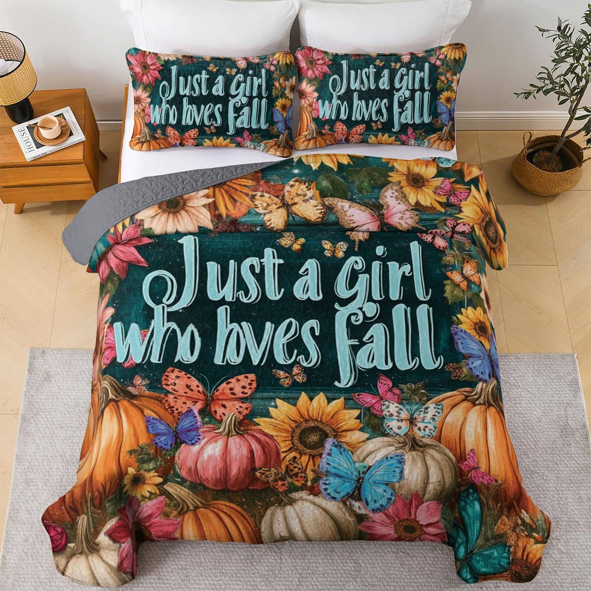 Shineful All Season Quilt 3-Piece Set Fall in Love