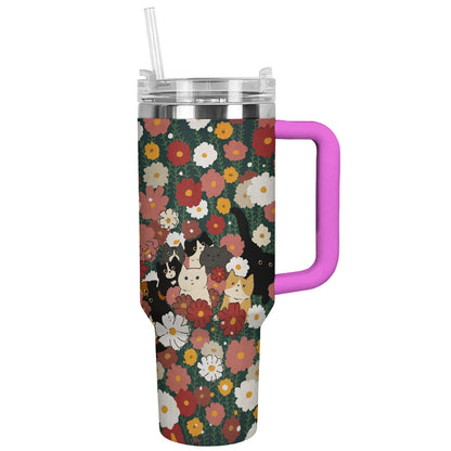 Shineful Tumbler Floral Cats Ver3