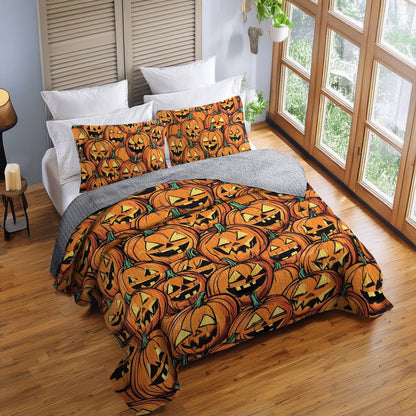 Shineful All Season Quilt 3-Piece Set Jack-o'-Lantern Nights