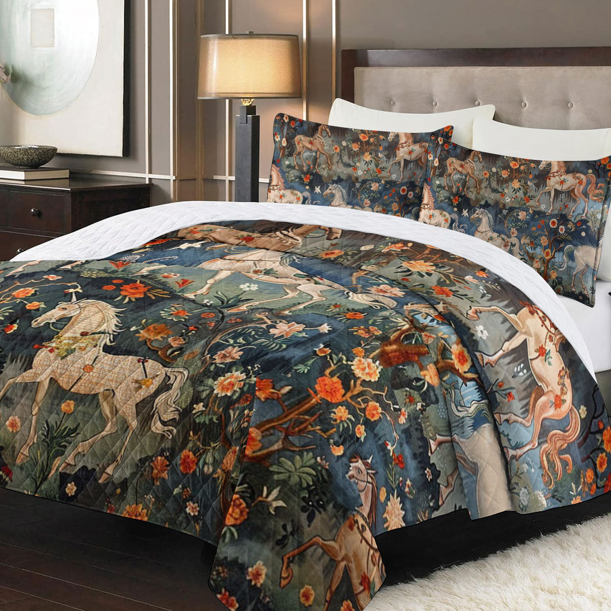 Shineful Quilt 3-Piece Set Mystery Horses