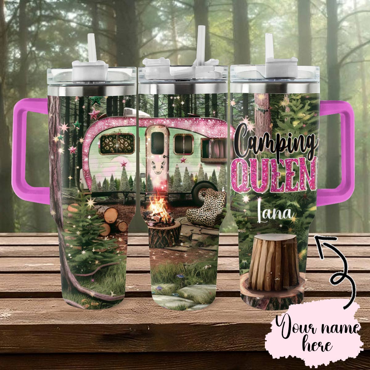 Shineful Tumbler Personalized Camping Queen