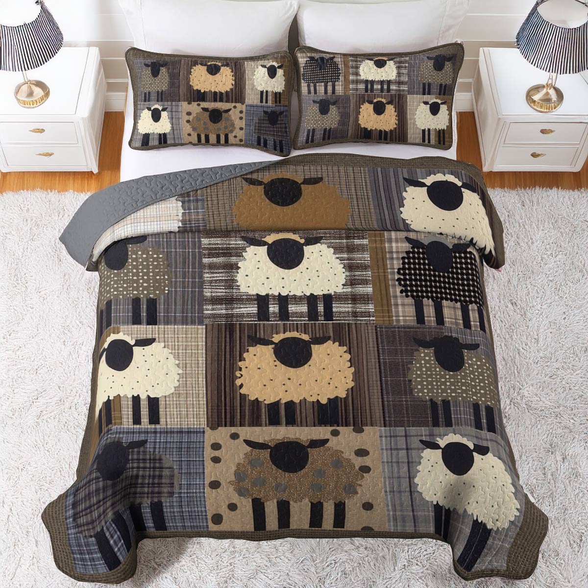 Shineful All Season Quilt 3-Piece Set Wooly Wonderland