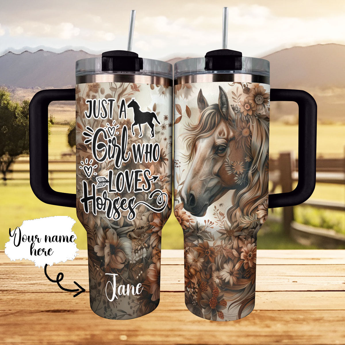 Shineful Tumbler Personalized Boho Horse