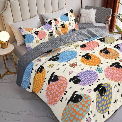 Shineful All Season Quilt 3-Piece Set Dreamy Sheep