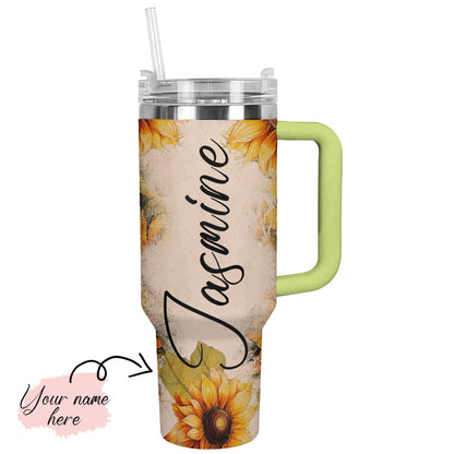 Shineful Tumbler Personalized Sunflowers