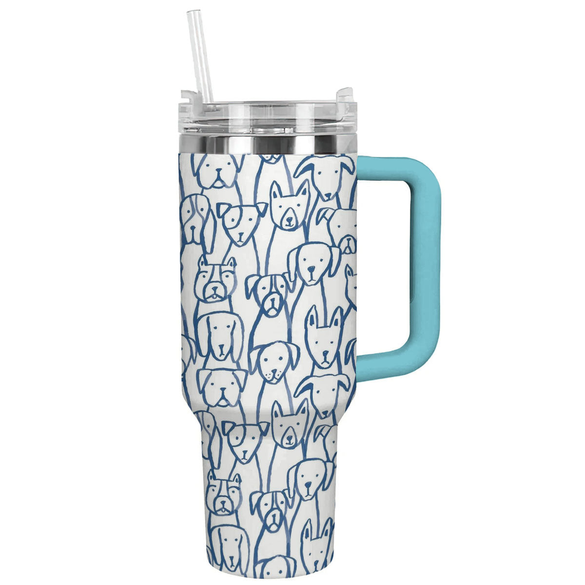 Dog 40 Oz Shineful™ Tumbler Cute Dogs Lk8 Sky Blue 40Oz