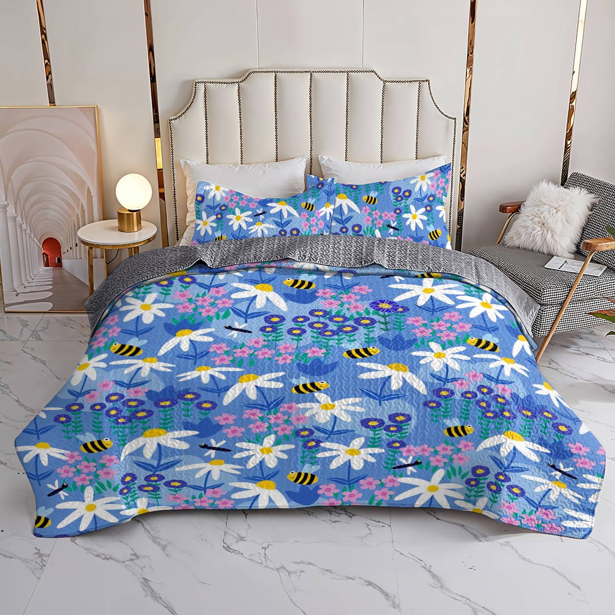 Shineful All Season Quilt 3-Piece Set Floral Frenzy