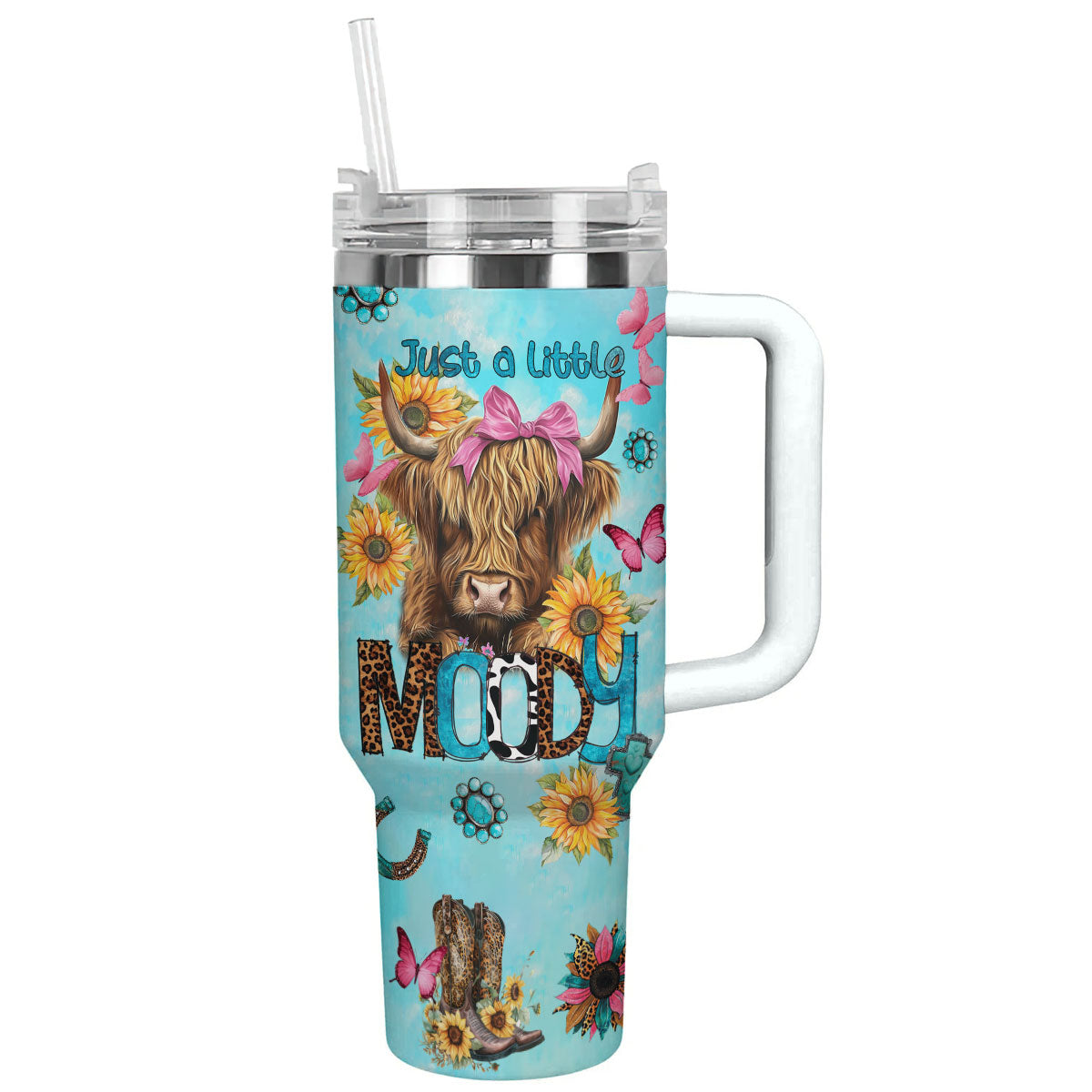 Cow 40 Oz Shineful™ Tumbler Moo-Dy Lk8 White 40Oz