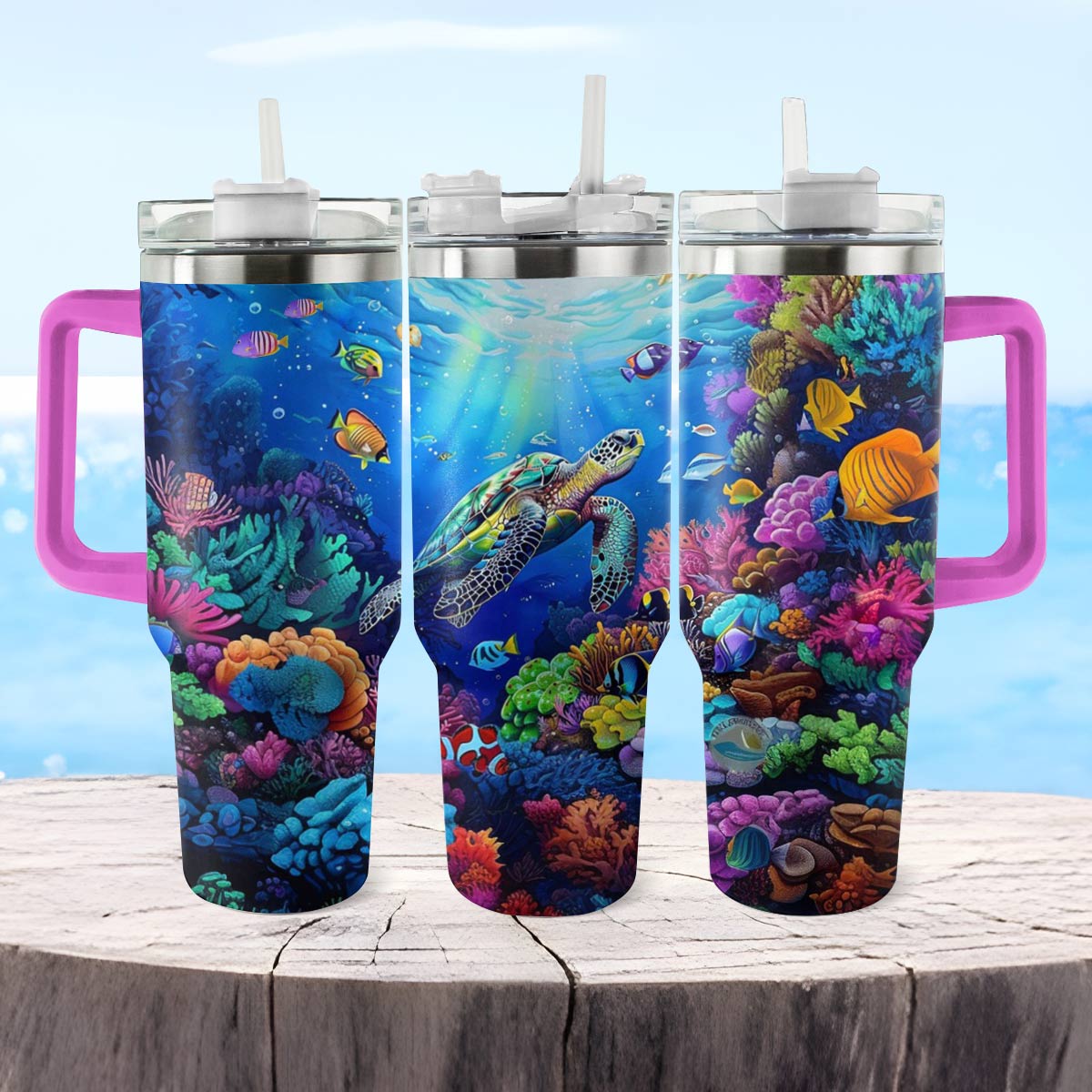 Shineful Tumbler Colorful Sea Turtle