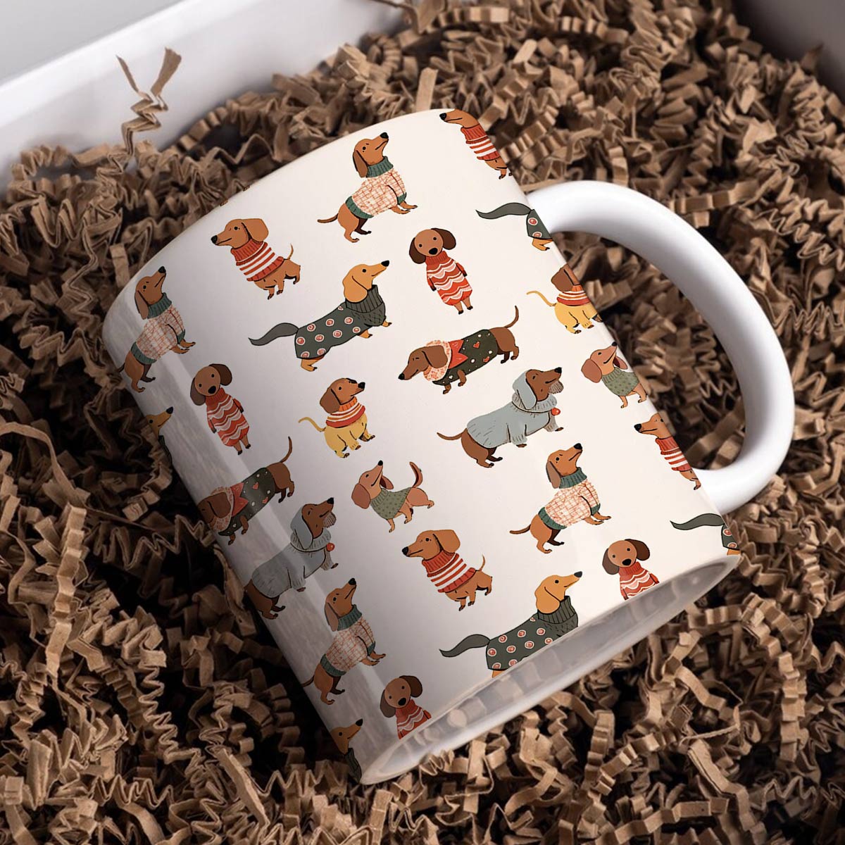 Shineful Ceramic Mug Cute Dachshunds