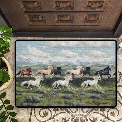 Shineful Ultra-Thin Non Skid Floor Mat, Kitchen Rugs Free Horses