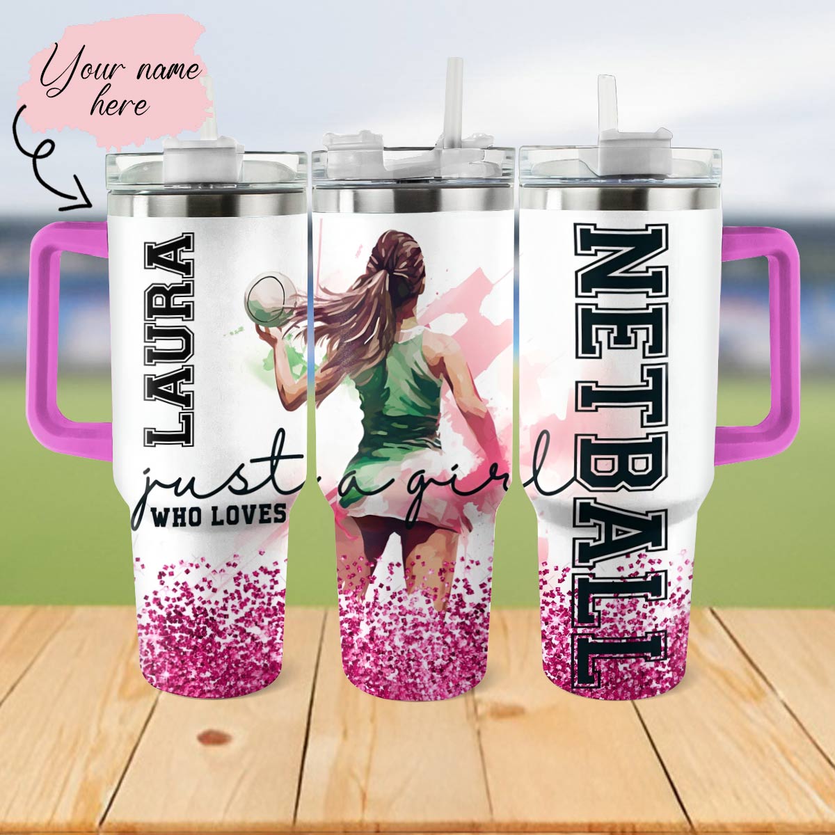 Shineful Tumbler Personalized Netball