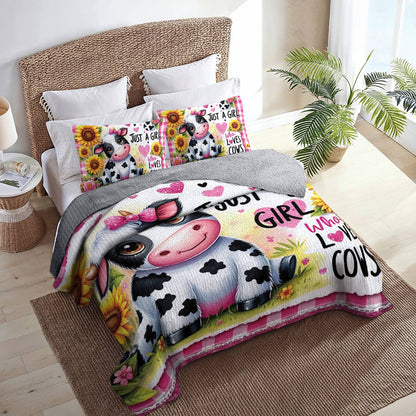 Shineful All Season Quilt 3-Piece Set For Cow Lovers