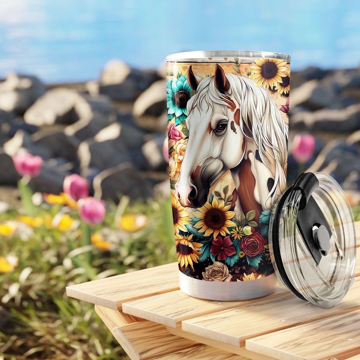 Shineful 20oz Tumbler Floral Horse