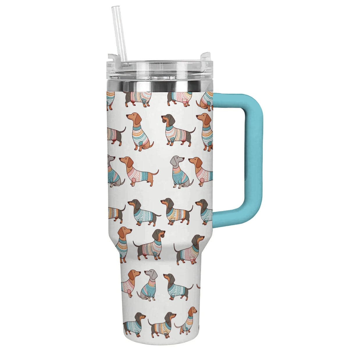 Dog 40 Oz Shineful™ Tumbler Playful Dachshunds Lk8 Sky Blue 40Oz