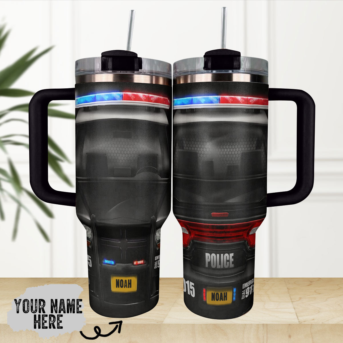 Shineful Tumbler Personalized Police