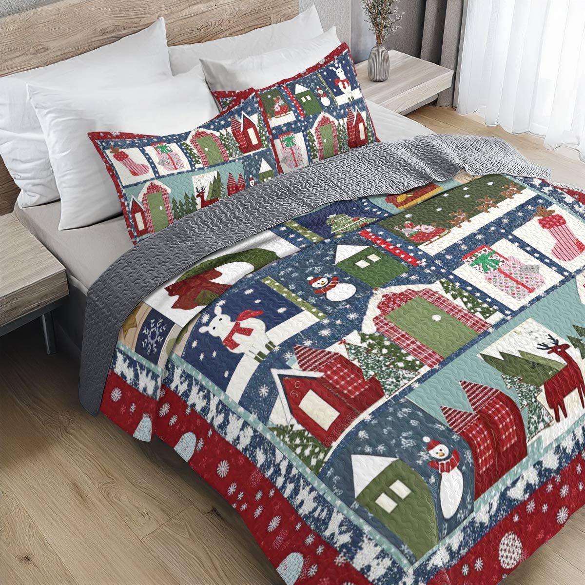 Shineful All Season Quilt 3-Piece Set Snowfall Serenity