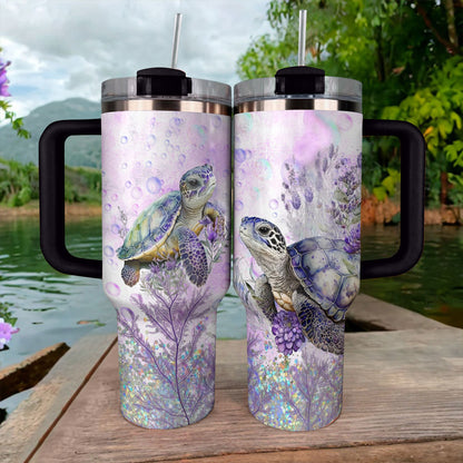 Shineful Tumbler Purple Sea Turtles