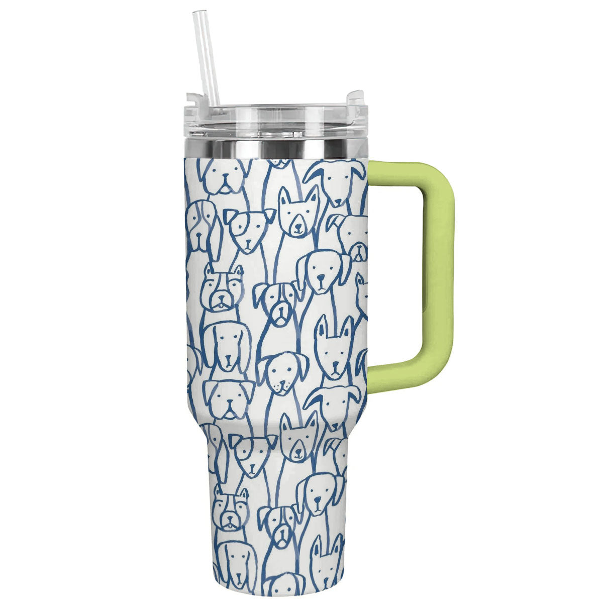 Dog 40 Oz Shineful™ Tumbler Cute Dogs Lk8 Green 40Oz