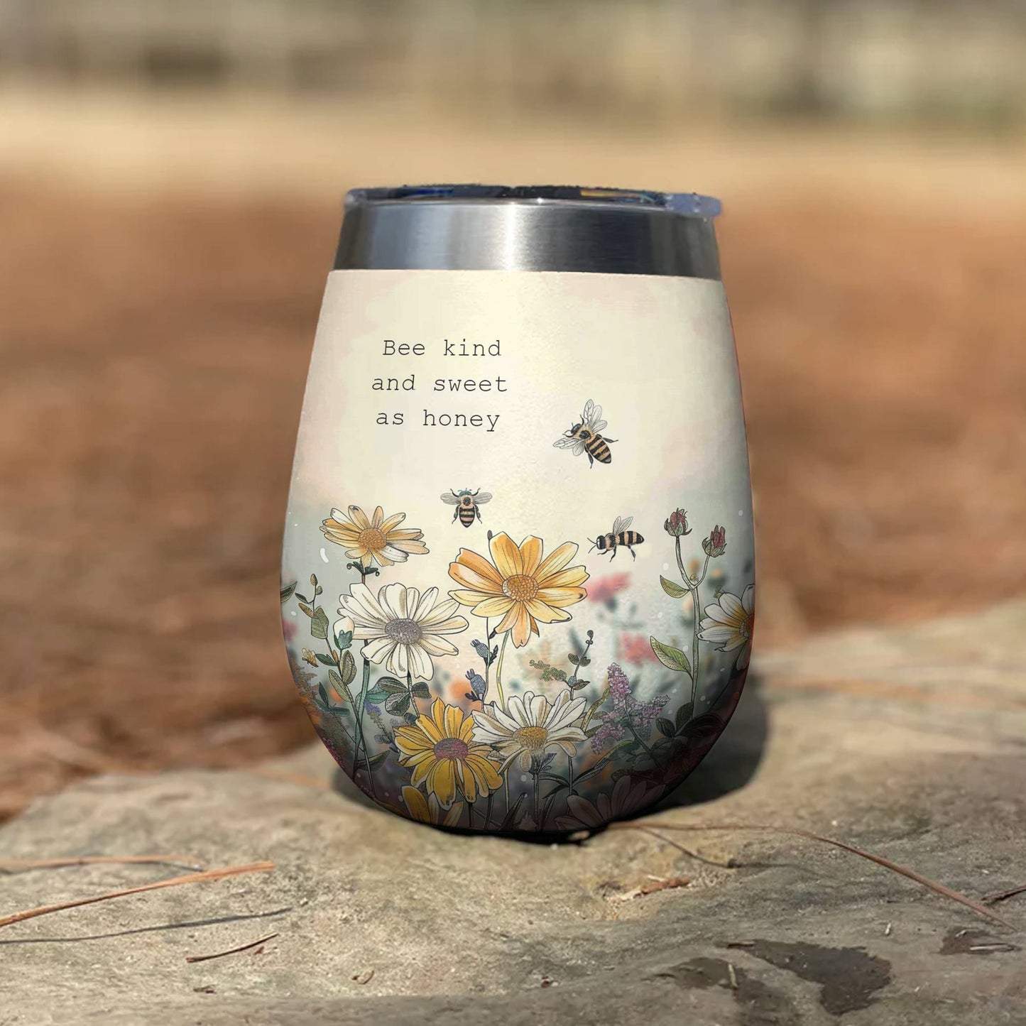 Shineful Wine Tumbler Bee Kind