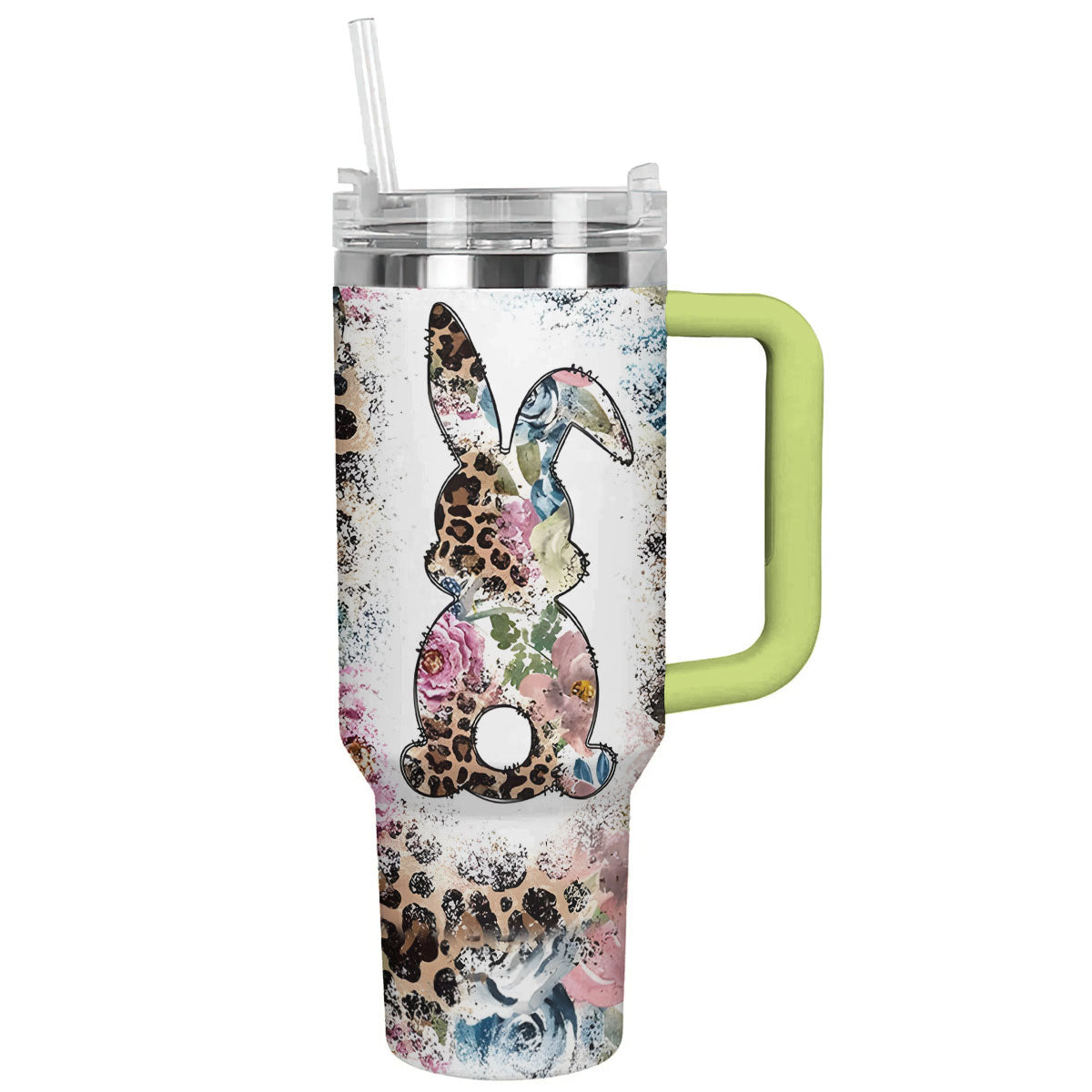 Rabbit 40 Oz Shineful™ Tumbler Boho Bunny Lk8 Green 40Oz