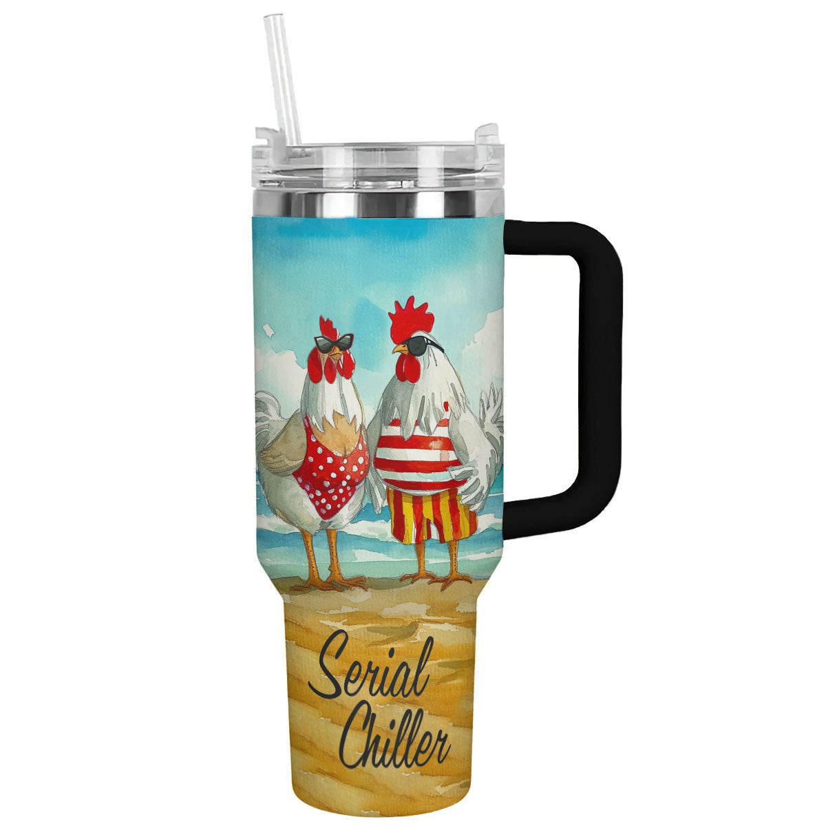 Chicken 40 Oz Shineful™ Tumbler Serial Chillers Lk8 Black 40Oz