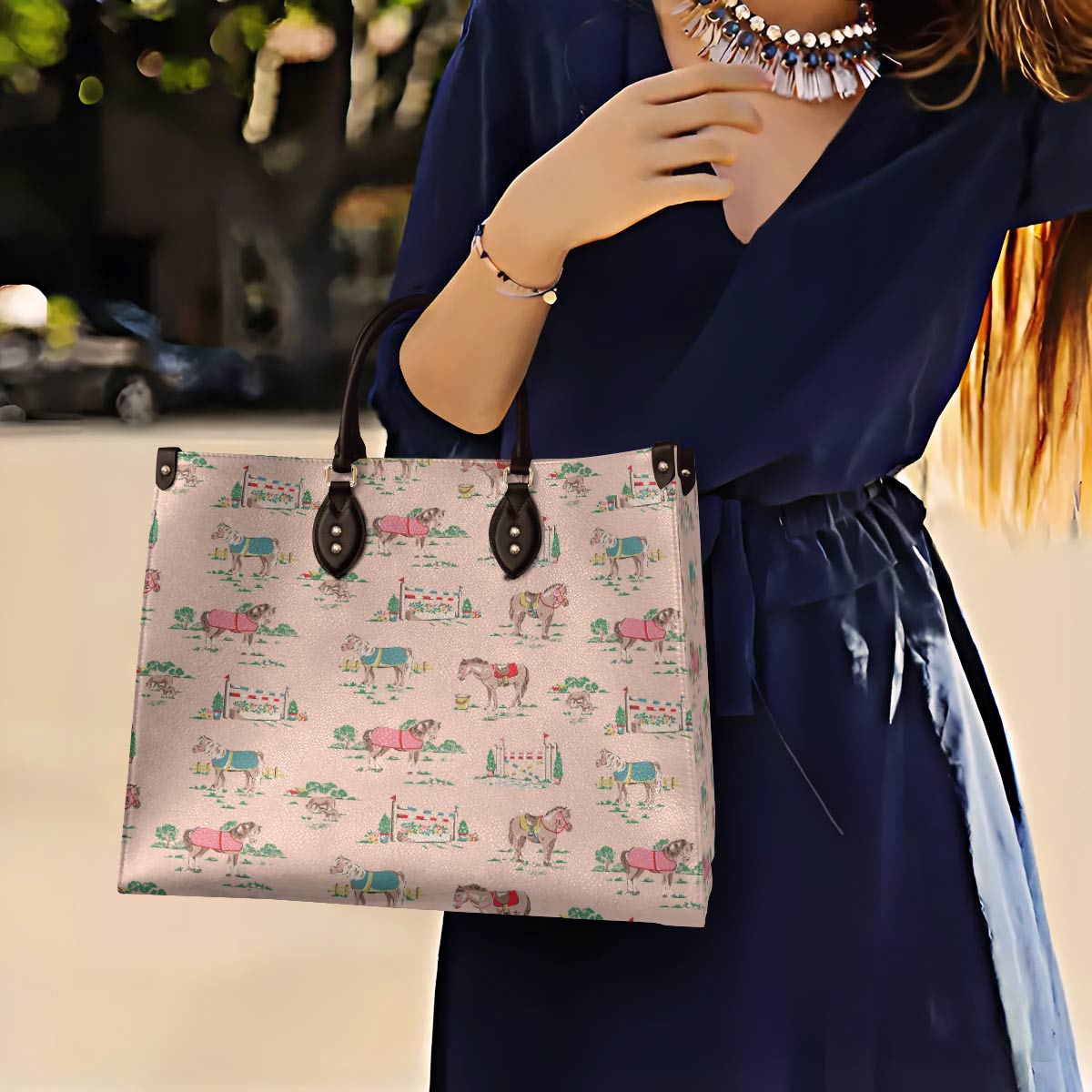 Sac en cuir brillant Courses hippiques